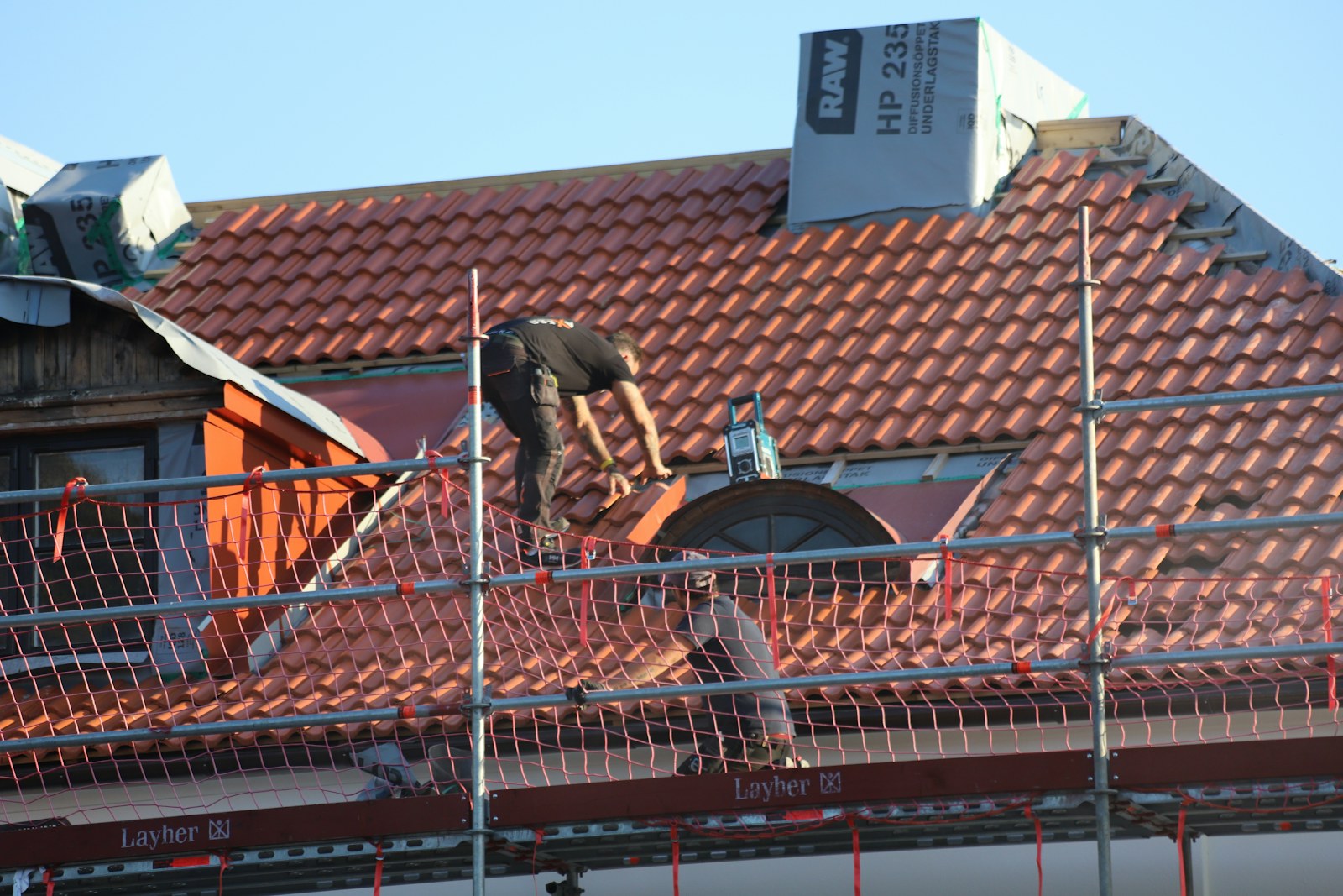 Roofing materials selected for a complete new roof installation